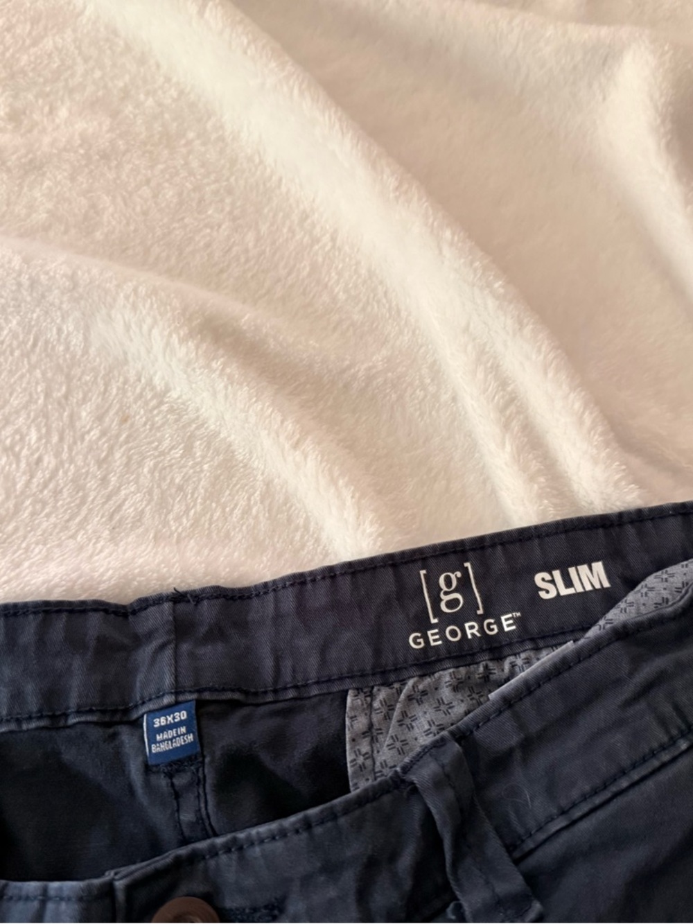 George Navy Blue Slim Pants 36x30 Size 36 - Picture 3 of 4